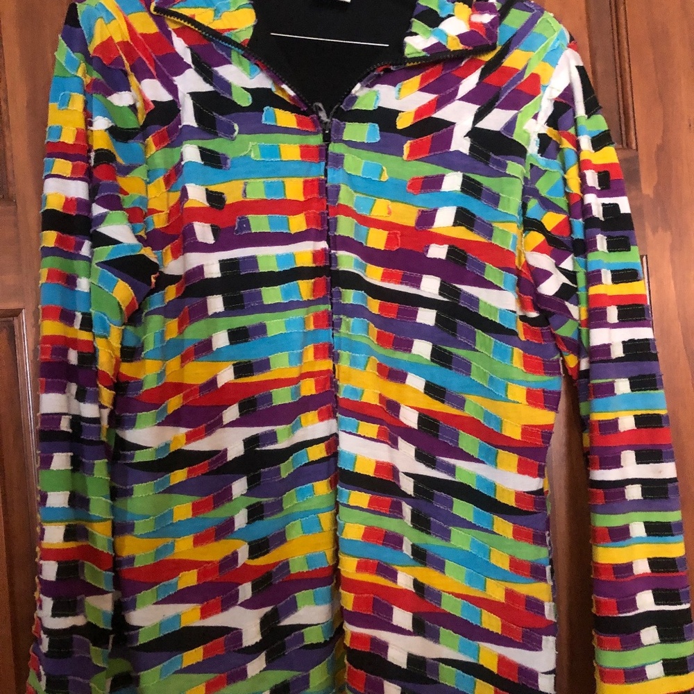 Parsley & Sage multi-colored knit jacket, size XL